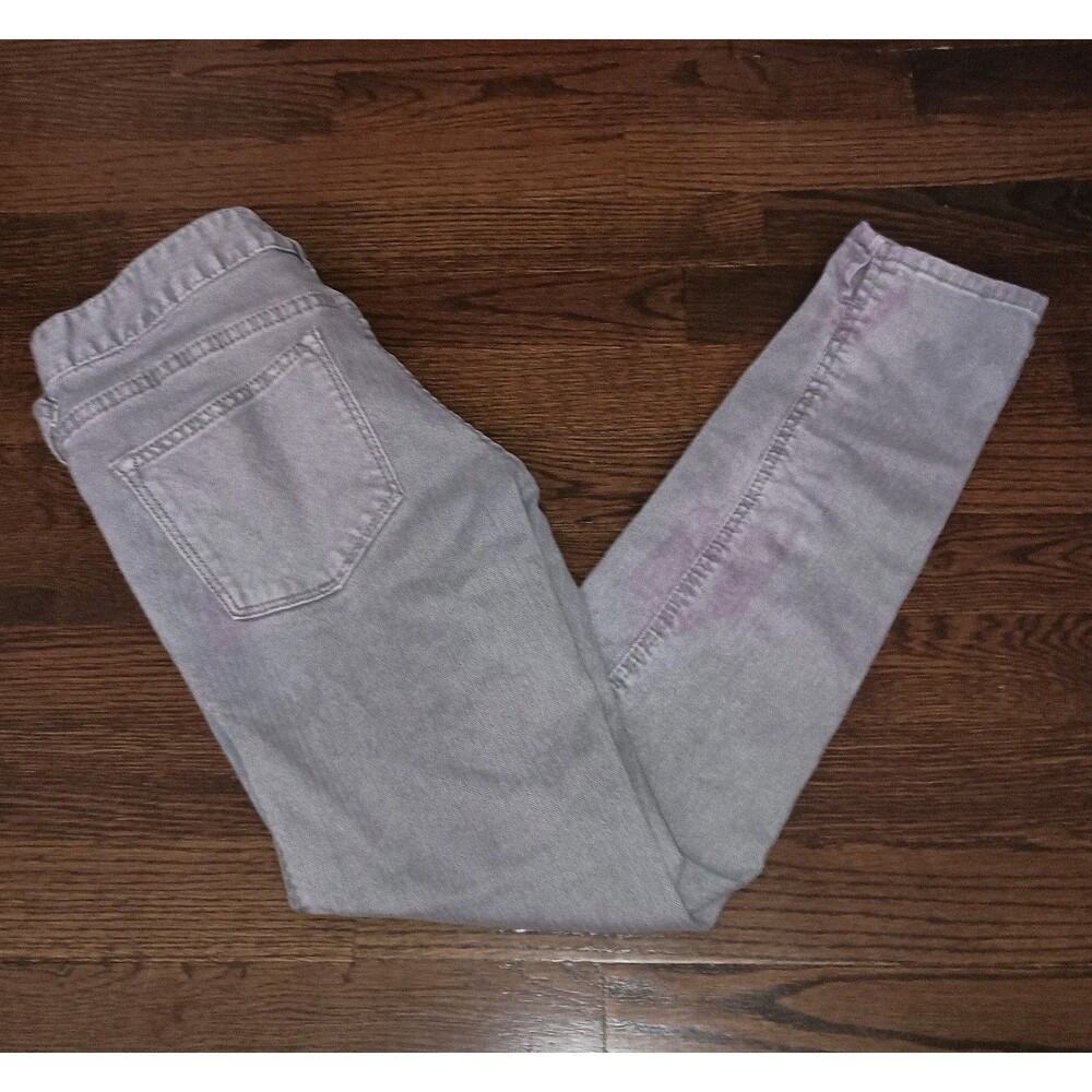 Free People Jeans Womens Size 26 Gray Tapered Leg Distressed Destroyed w/ Flaws